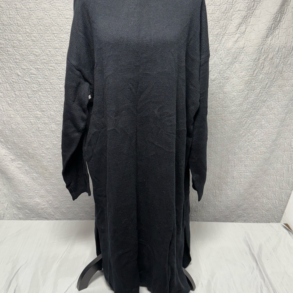 SHEIN Black Midi Sweater Dress